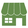 A House Icon in Green Color on a Transparent Background